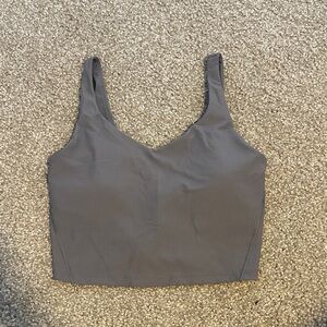 Grey Ribbed Sports Bra